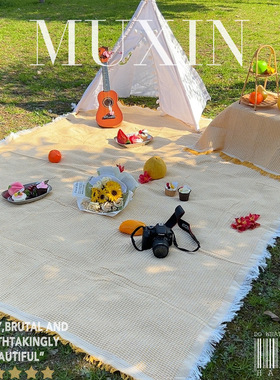 白色野餐布户外野餐垫公园地垫春游桌布露营郊游便携野炊ins风