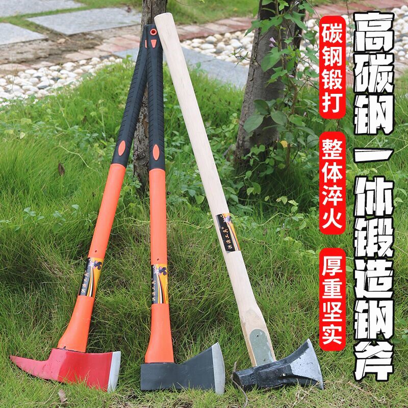 德国进口一米长柄大斧头高碳钢家用户外劈柴神器消防斧砍树伐木开