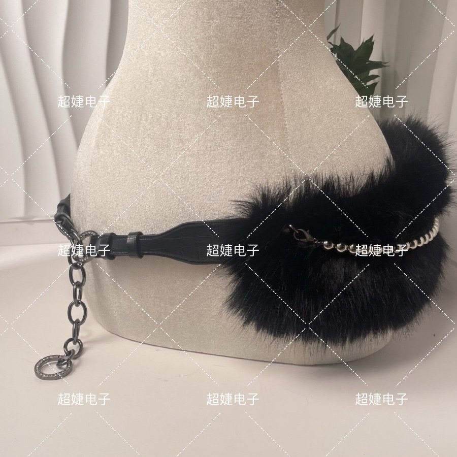毛毛腰带Y2k亚文化秋冬复古百搭毛绒腰链皮草腰封辣妹性感腰饰
