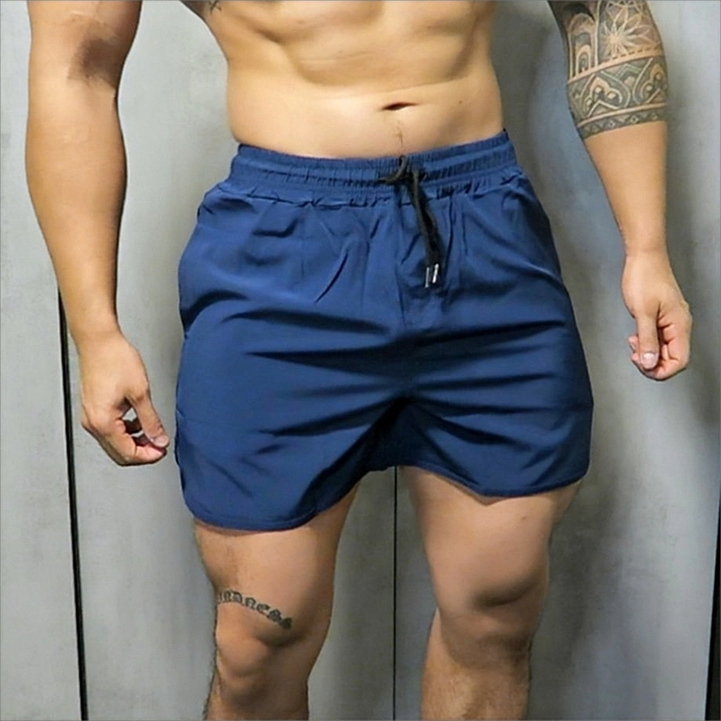 运动健身短裤男夏季速干宽松透气跑步纯色短裤时尚休闲弹力四分裤