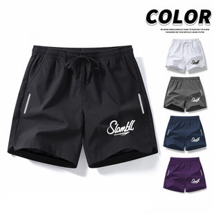 SLAMBLL夏季运动短裤男款三分裤羽毛球裤冰丝速干裤健身跑步裤