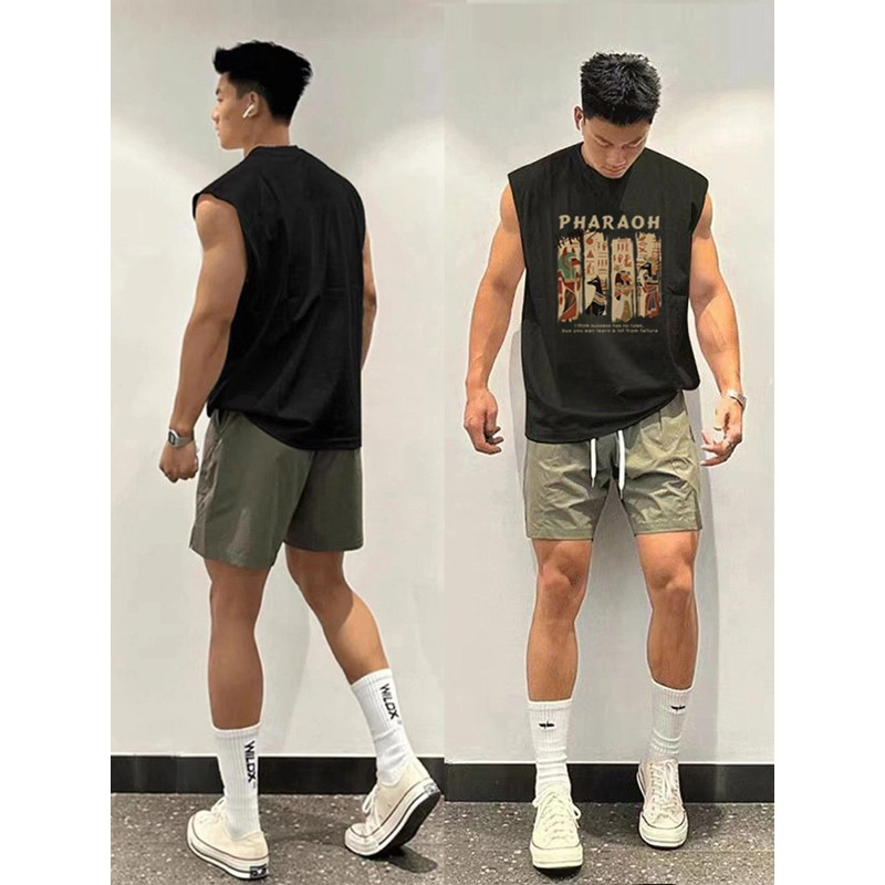 美式坎肩背心男生2025新款夏季休闲运动痞帅宽松简约无袖T恤潮牌,男装,背心,淘宝优惠券,粉丝福利购,淘宝优惠卷