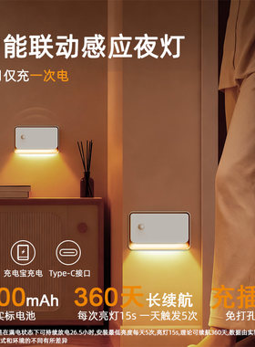 感应联动小夜灯楼梯过道地脚灯