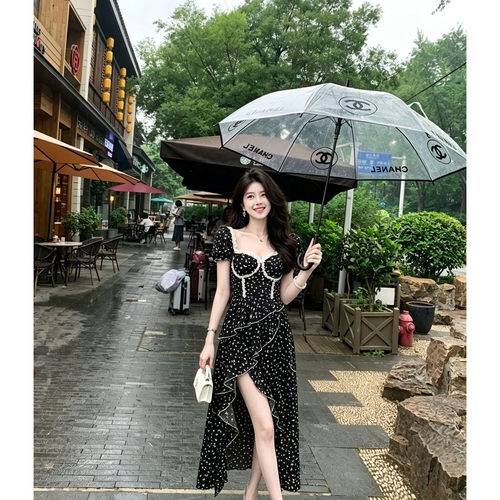 暗黑童话露背蝴蝶结连衣裙