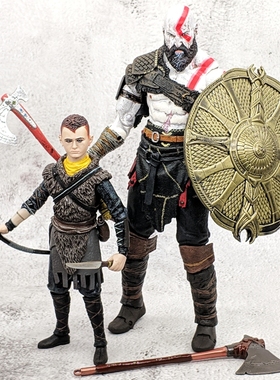 战神手办模型父子版奎托斯Kratos火焰刀PS4游戏可动人偶摆件玩具