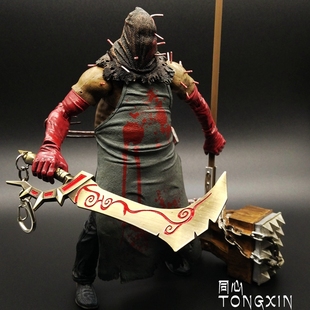 生化危机5僵尸屠夫侩子手里昂伞可动人偶 追踪舔食者手办模型玩具