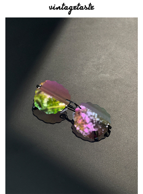 幻彩镀膜花朵时髦女墨镜太阳眼镜