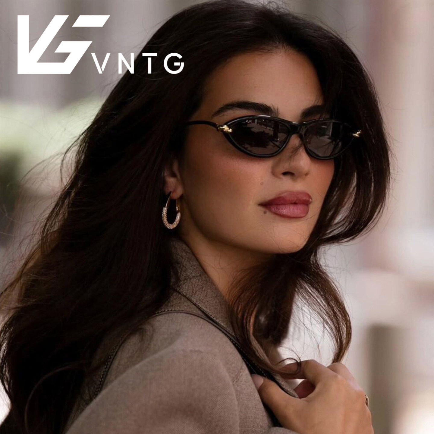 VNTG墨镜猫眼型高级感结绳设计感超美弧形金属镜腿欧美风太阳眼镜,ZIPPO/瑞士军刀/眼镜,太阳眼镜,淘宝优惠券,粉丝福利购,淘宝优惠卷