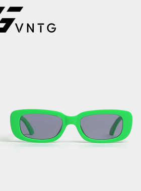 VNTG墨镜方形粗框ins风绿色防紫外线uv400显脸小网红小众太阳眼镜