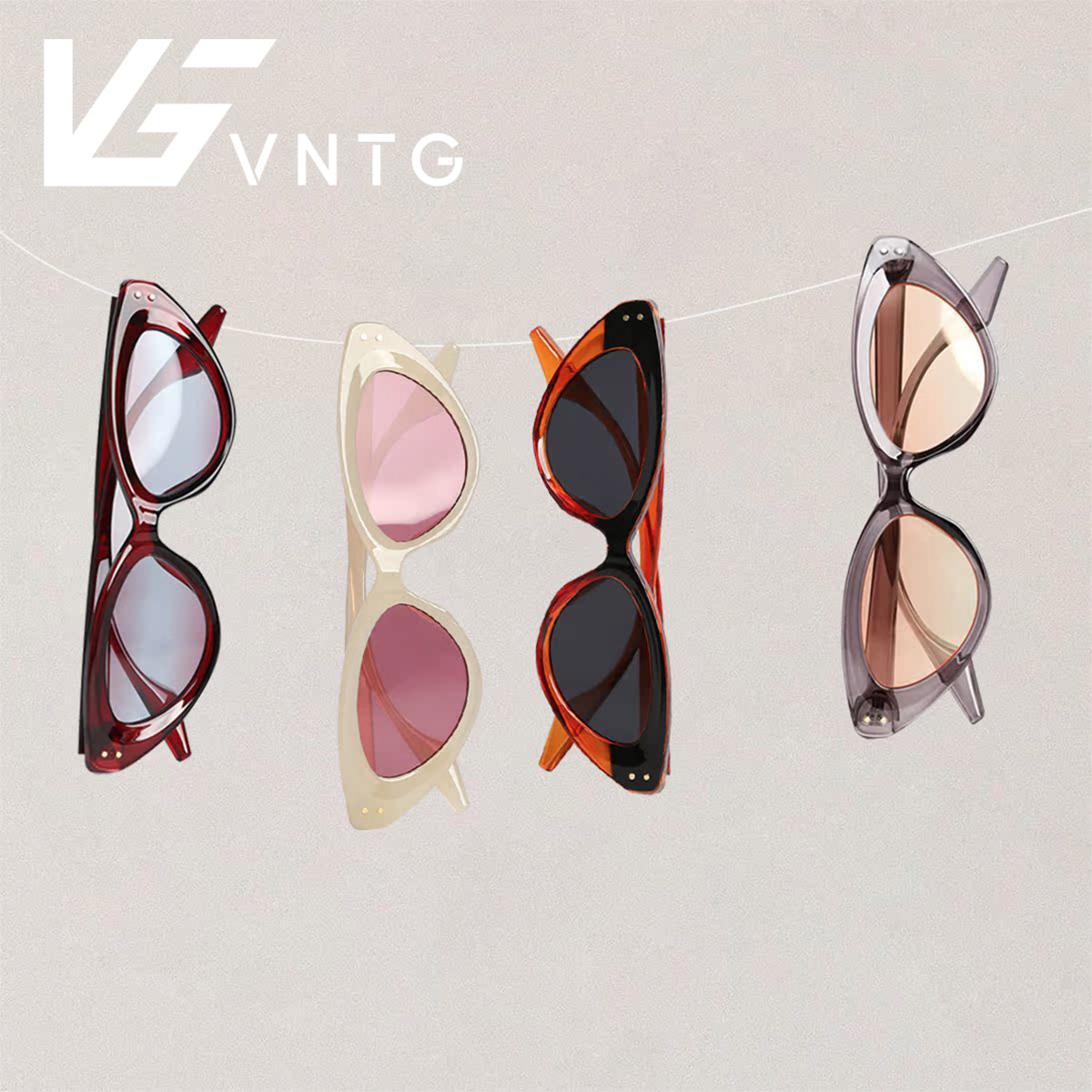 VINTAGETASTE 原创新款猫眼拼色高级感小众墨镜防晒uv400太阳眼镜