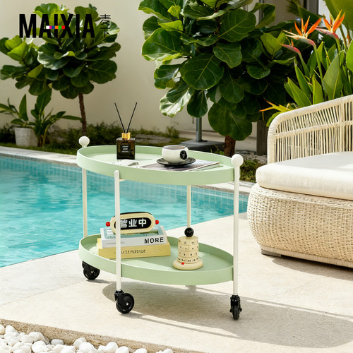 北欧简约可移动双层零食推车