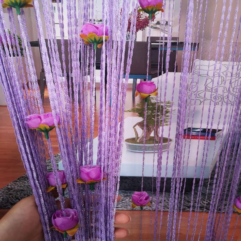 加密加粗玫瑰花门帘无气味免打孔