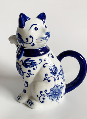 景德镇陶瓷猫咪茶室中式