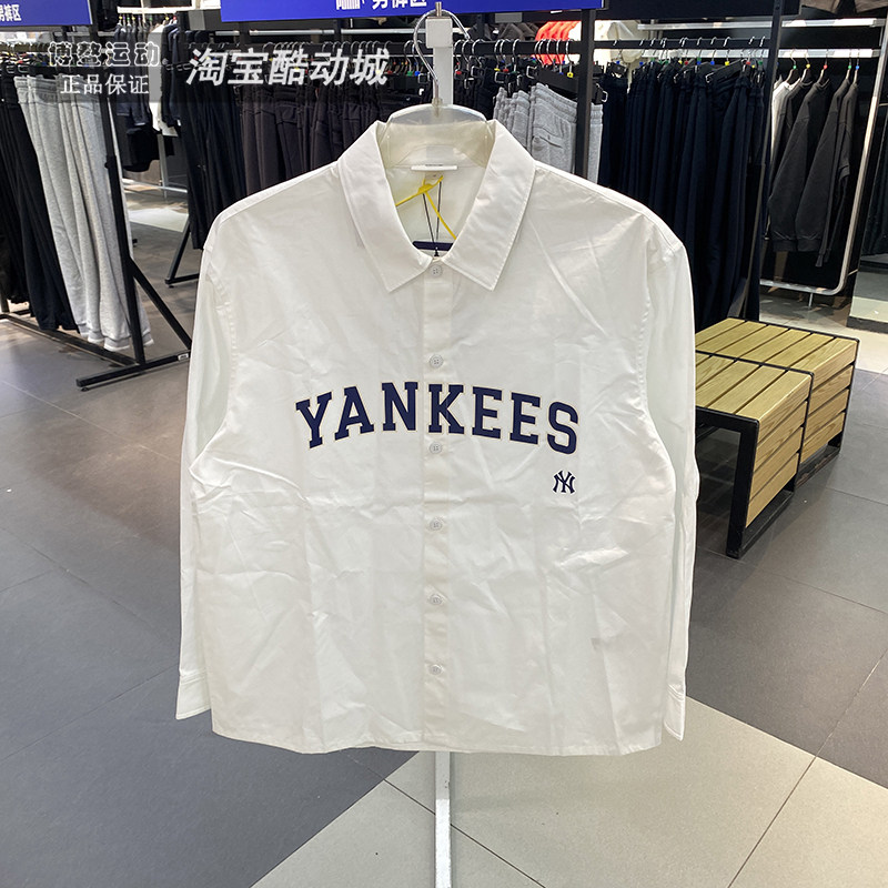 MLB长袖衬衫男女装春夏新款运动服复古休闲时尚翻领外套3AWSV0141