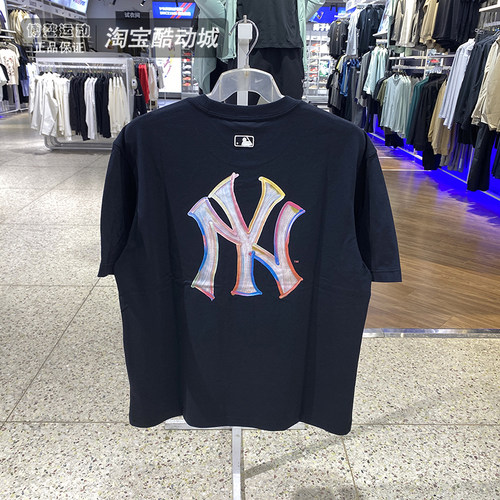 MLB男女印花宽松透气运动短袖T恤