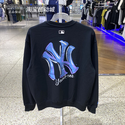 MLB卫衣男女装25秋季情侣NY大标印花运动休闲圆领套头衫3AMTB3254