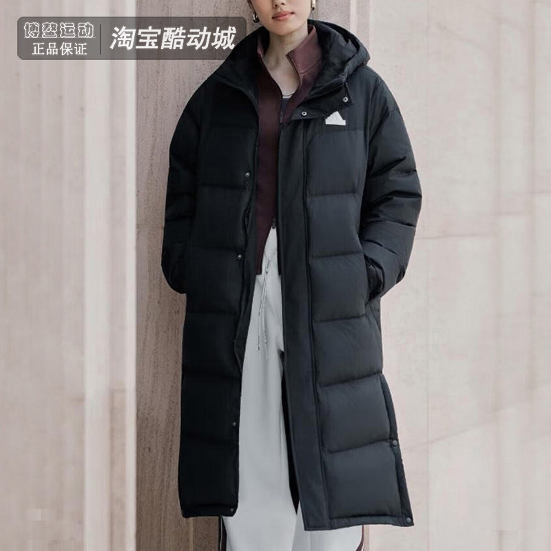 阿迪达斯男女户外保暖长款羽绒服