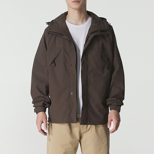 添柏岚外套男2025秋新品户外休闲徒步防风宽松梭织连帽夹克A68XF