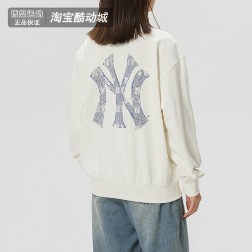 MLB男女NY复古老花运动套头卫衣