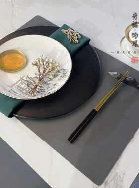 新中式风样板房间黑白山水摆件