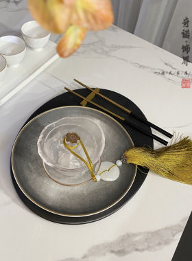 中式风组合设计师灰色套餐摆件