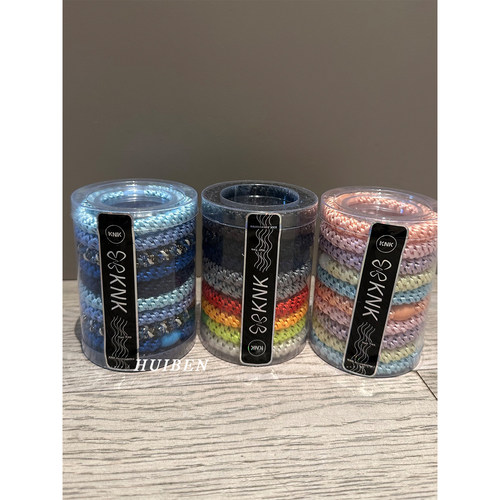 哈兰德同款编织高弹力运动发圈头绳盒装橡皮筋扎头耐用高马尾发绳