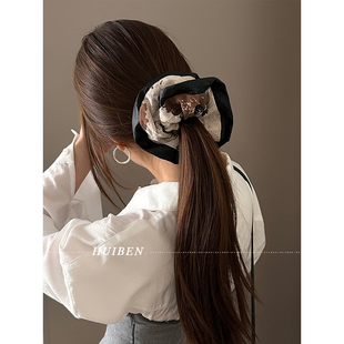 古朴高级感！中式大肠发圈头绳女大号实用气质皮筋布艺高马尾发绳