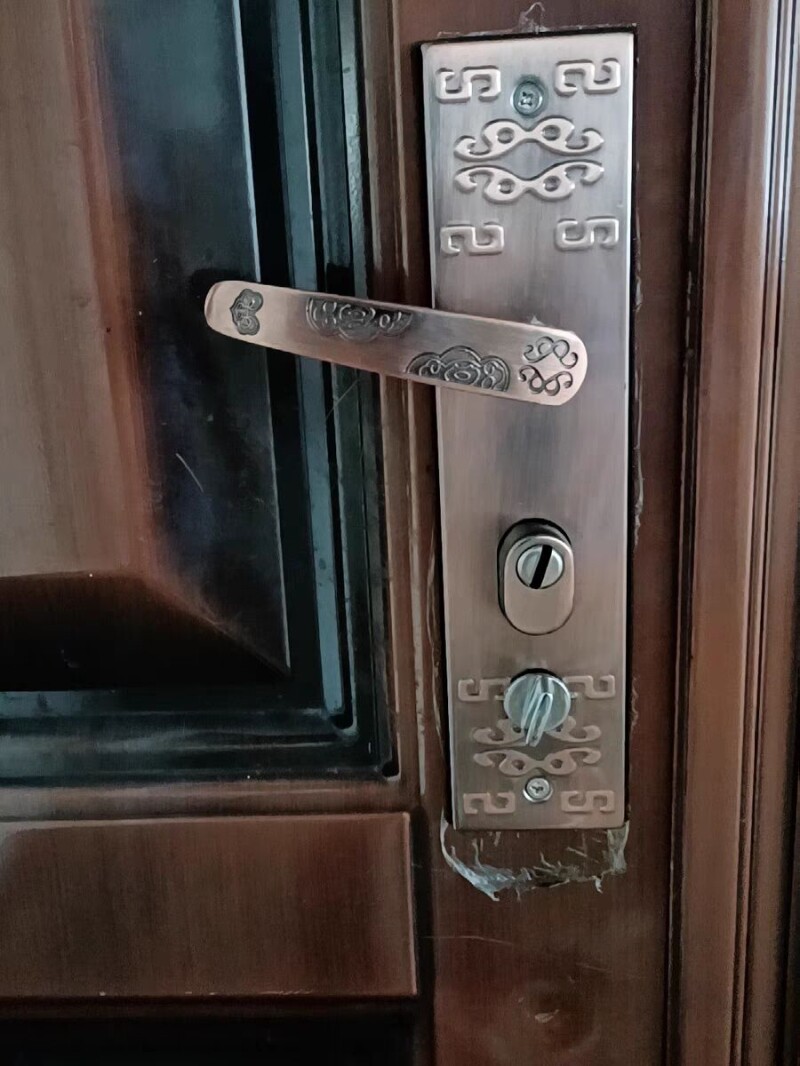 对开门红古铜色加厚套装双开门大门双开通用型实心大门锁多功能