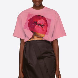 女粉色Candy宽松中长款 过臀T恤CLOOOUDS