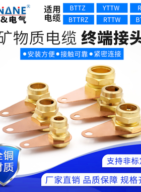 BTTVZ矿物质绝缘电缆终端头接地卡箍铜接线鼻子防火T接端子分支器