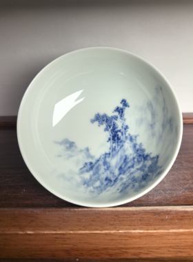 长物居柴窑烧制茶碗普洱杯景德镇瓷器手绘青花瓷主人杯品茗杯茶器