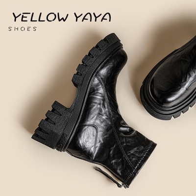 弹力靴橡胶瘦瘦靴马丁靴小个子