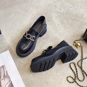 英伦风JK鞋 高跟厚底乐福鞋 增高软底 2025秋季 新款 女单鞋 松糕小皮鞋