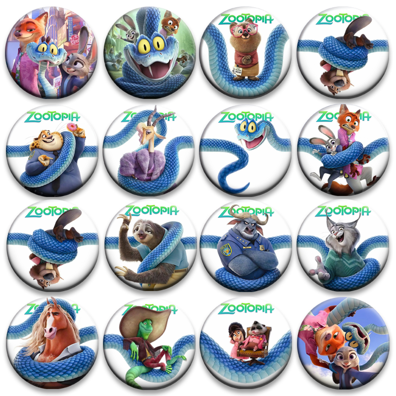 疯狂动物城2系列动物总动员动漫徽章吧唧58mm收藏胸章挂件批发