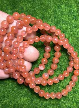 天然冰红南红玛瑙手链6-6.5mm