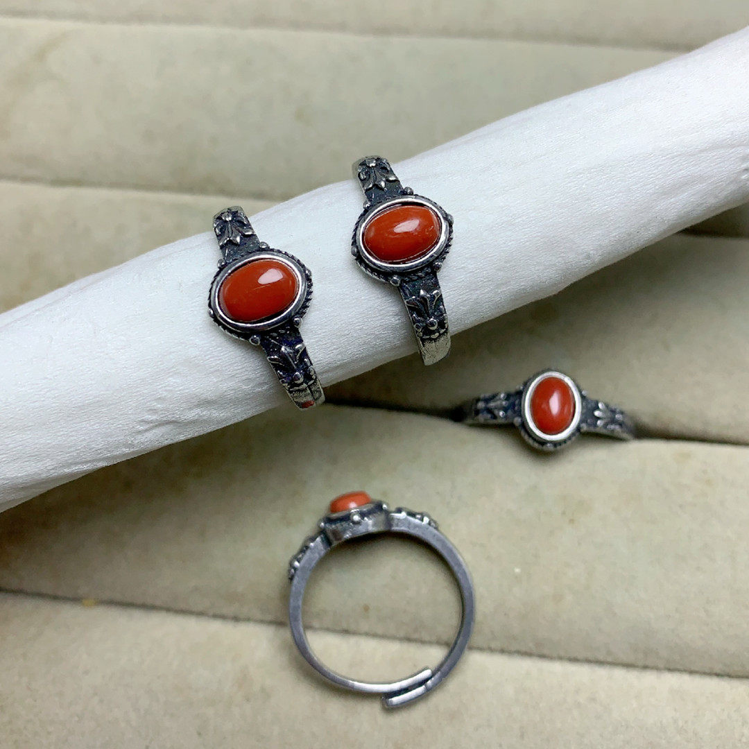 天然保山南红玛瑙戒指男女款复古