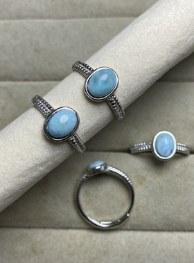 天然海纹石戒指简约款活口指环