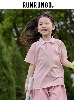RUNRUNGO【小弹珠】亲子polo衫儿童服装短袖洋气时尚休闲夏季简约