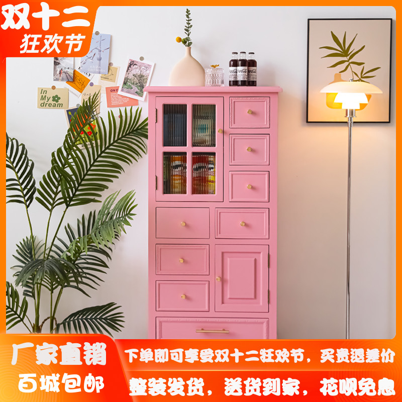 江氏木语美式网红实木多功能斗柜