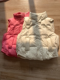 北欧羽绒马甲女时刻中长款轻薄立领大码收腰显瘦保暖白鸭绒背心