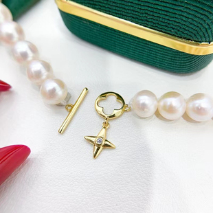 DIY配件 S925纯银芒星OT扣珍珠项链手链银扣手工收尾连接扣子配饰