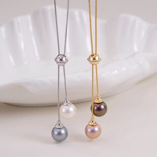 DIY配件 S925纯银可抽拉调节双珠项链锁骨链半成品 金色银色