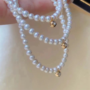 DIY配件 S925纯银泡泡吊坠baby串珠项链点缀挂坠精致甜美银配饰女