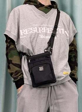 大容量斜挎手机包腰包便携尼龙布胸包工装潮男逛街骑行单肩小包袋
