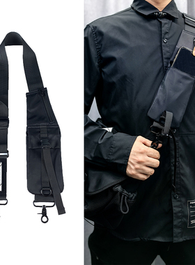 带手机包的斜挎包带子工装机能风潮男书包替换配件宽背带单肩带女