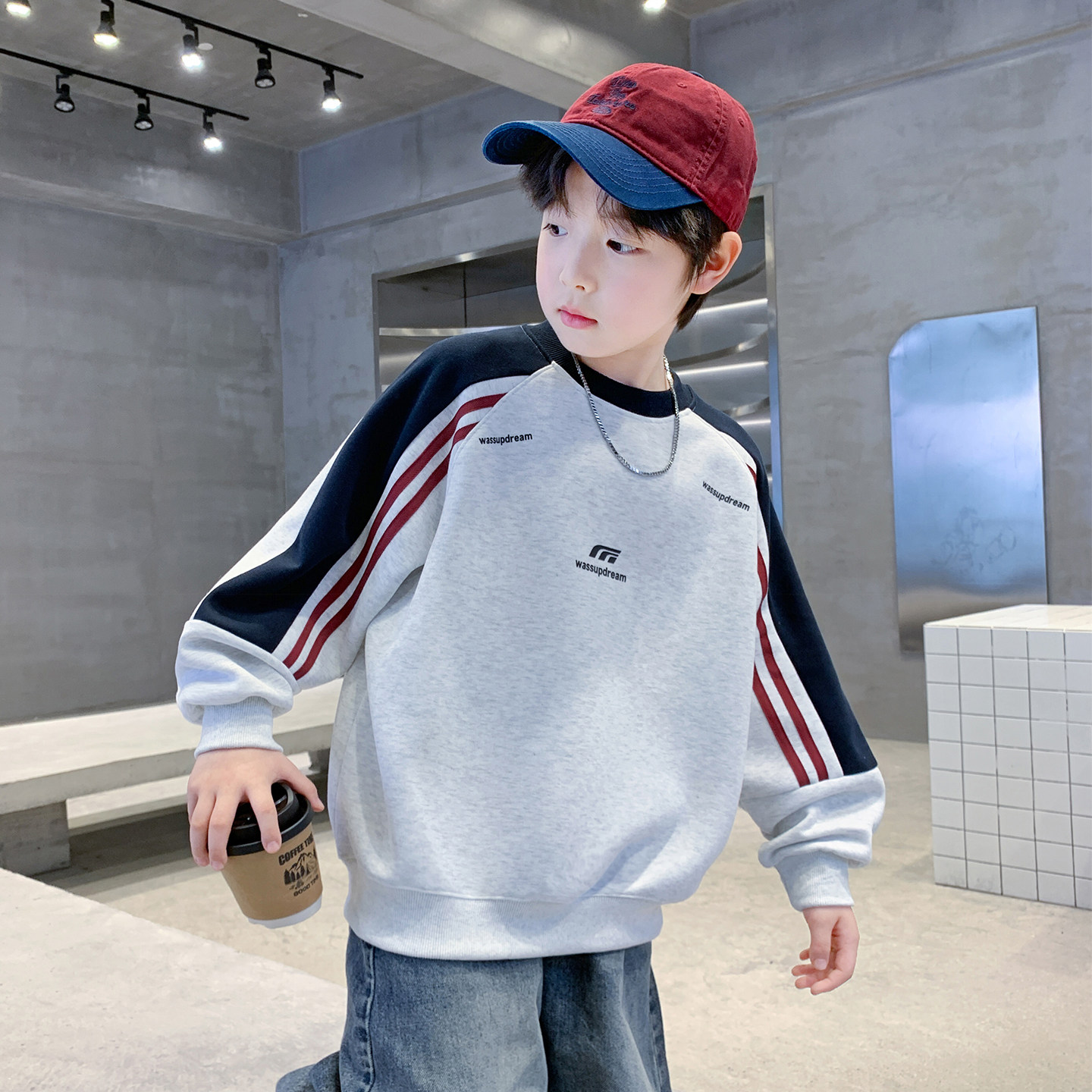 男童卫衣春秋款2026新款男孩中大童帅气休闲运动外套儿童装上衣潮