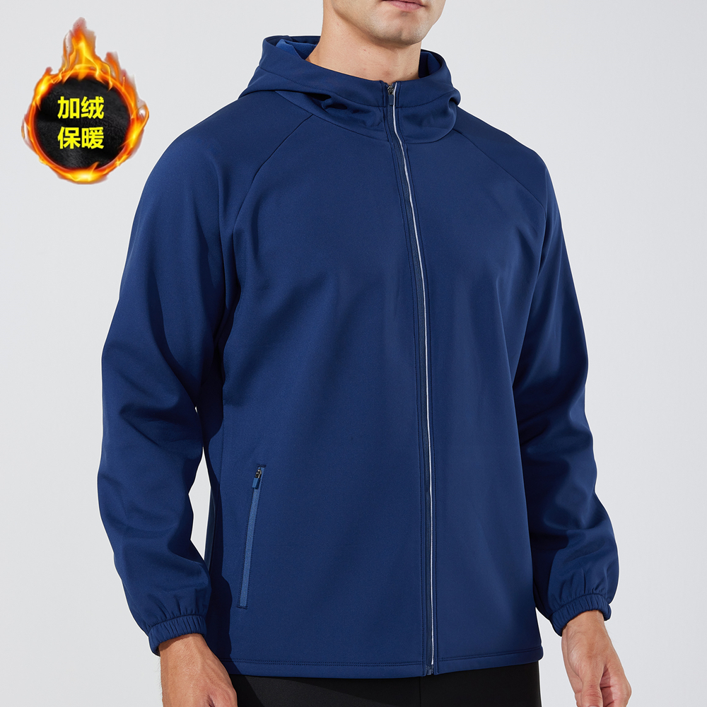 斯锐科加绒跑步连帽男款防风衣