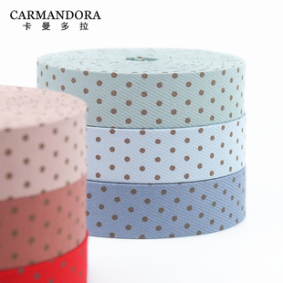 多拉diy韩国ins斜纹波点压布条手工自制蝴蝶结发饰发夹材料配件