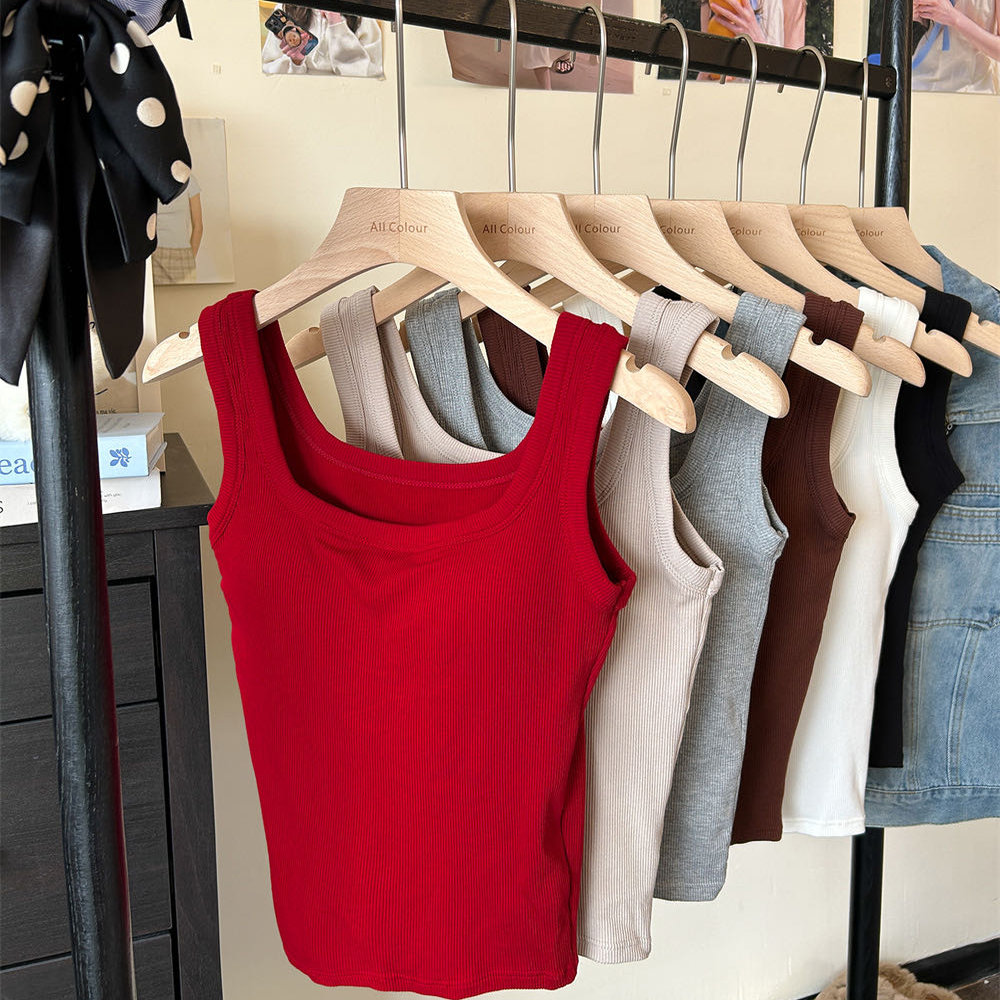 韩系磨毛吊带背心百搭打底衫上衣