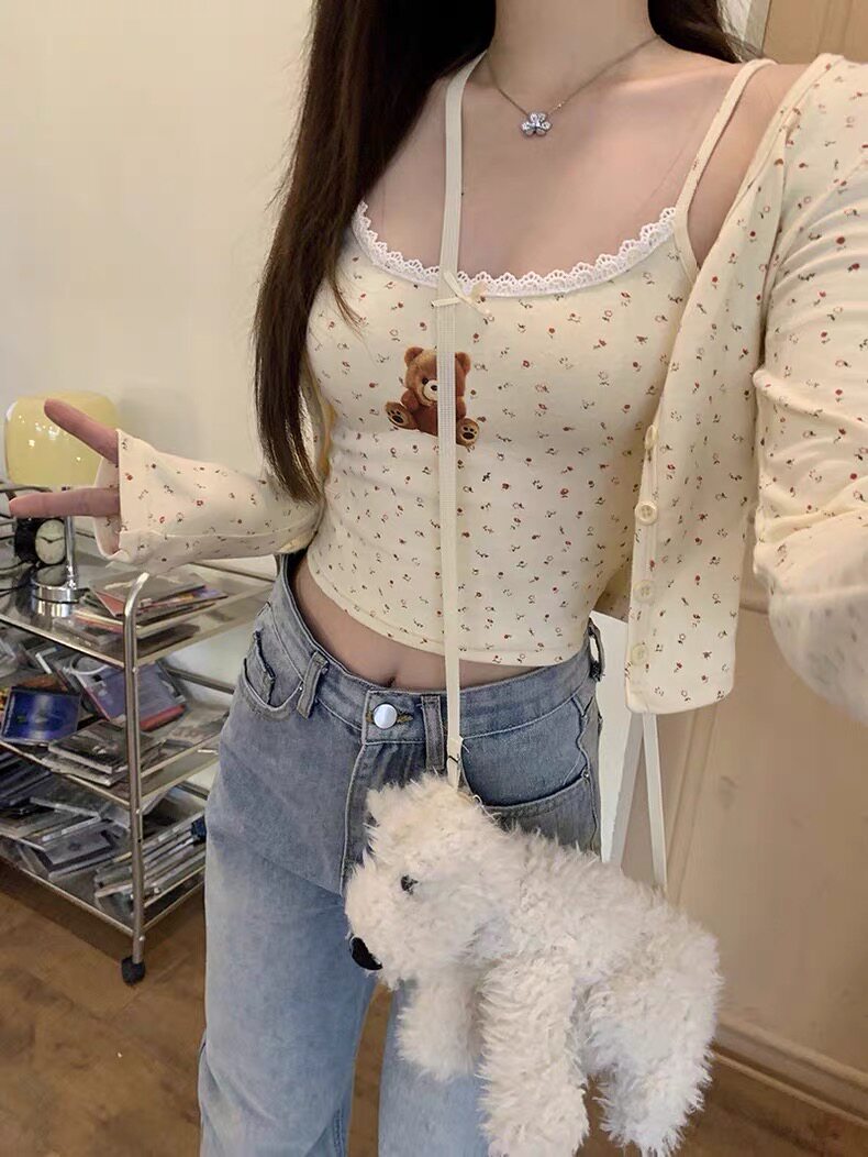 碎花修身显瘦夏季内搭美背吊带
